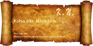 Kohajda Ninetta névjegykártya